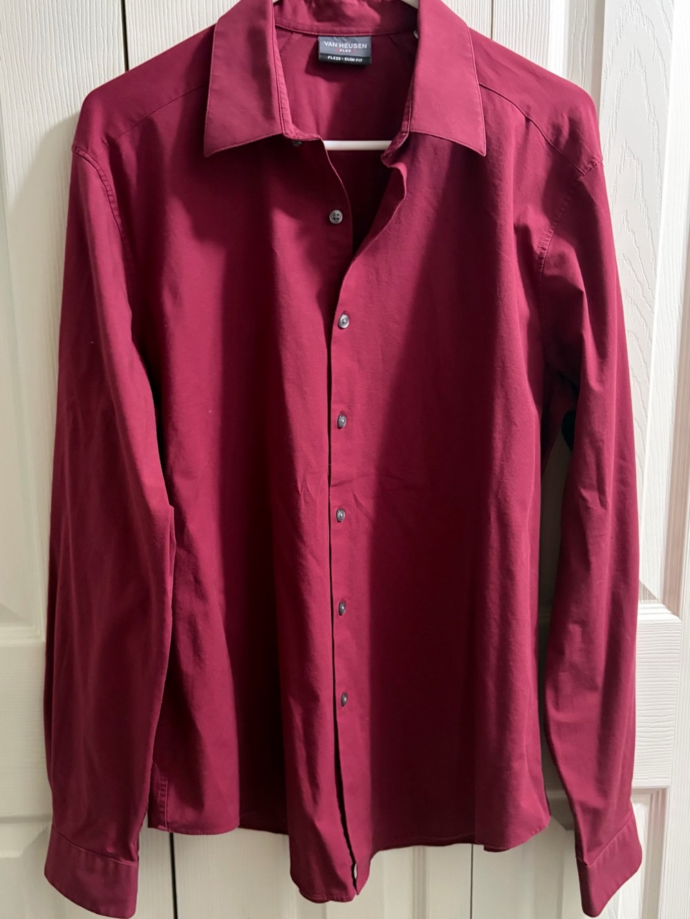 Van Heusen Men's Deep Wine Button-Up Dress Shirt